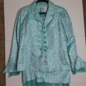Women Suits Bluish Green